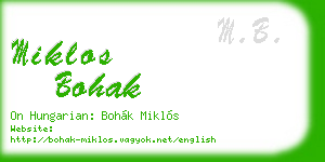 miklos bohak business card